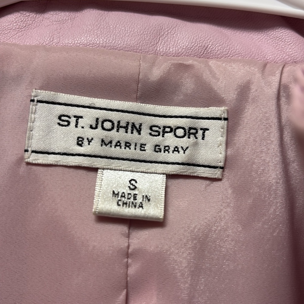 St.John Sport pink leather jacket. Genuine leather. Light pink. - Picture 3 of 4